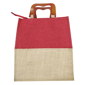 Jute Work Tote Tiffin Bags with Zip for Lunch | Hessian Jute Bag | Reusable Bags | (WD Big Lunch Bag, Size: 11X6X12 Inch)